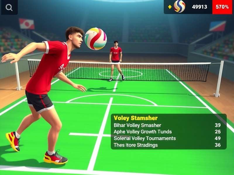 Bihar Volley Smasher gameplay screenshot showing volleyball action